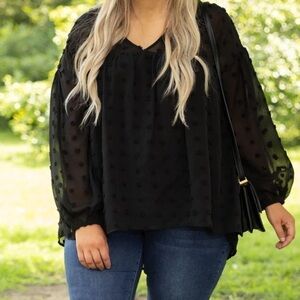 NWT Chic Soul Love Is Catching Blouse, Black XL